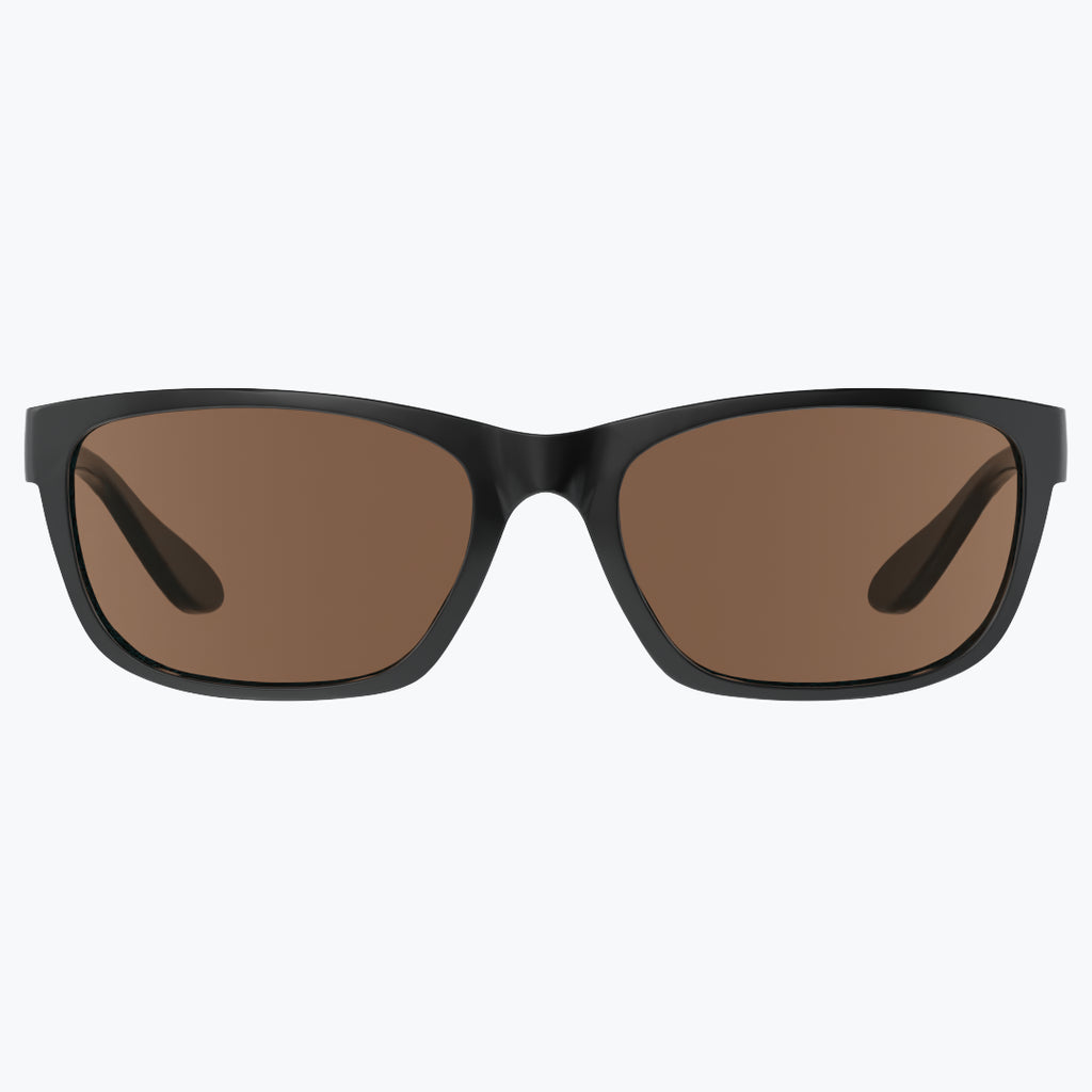 Recycled Black Sunglasses With Brown Tint