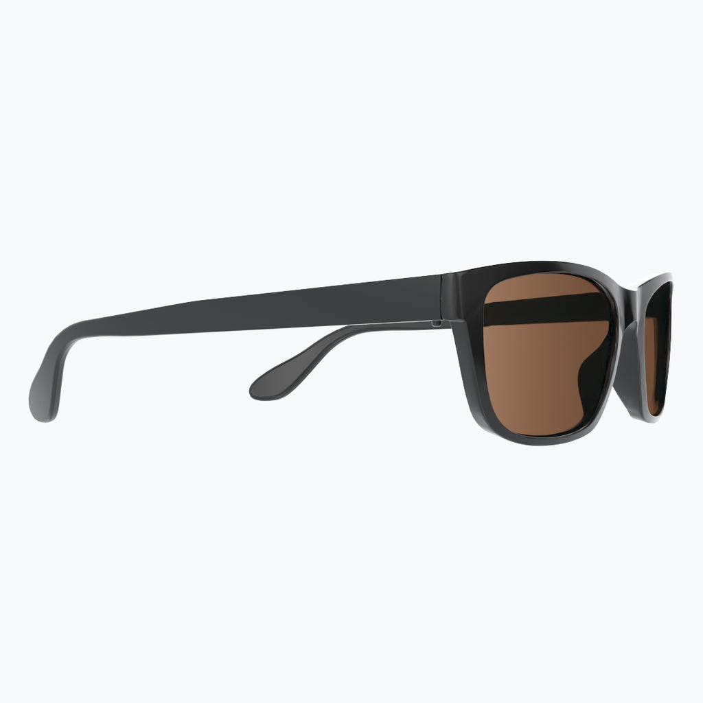 Recycled Black Sunglasses With Brown Tint