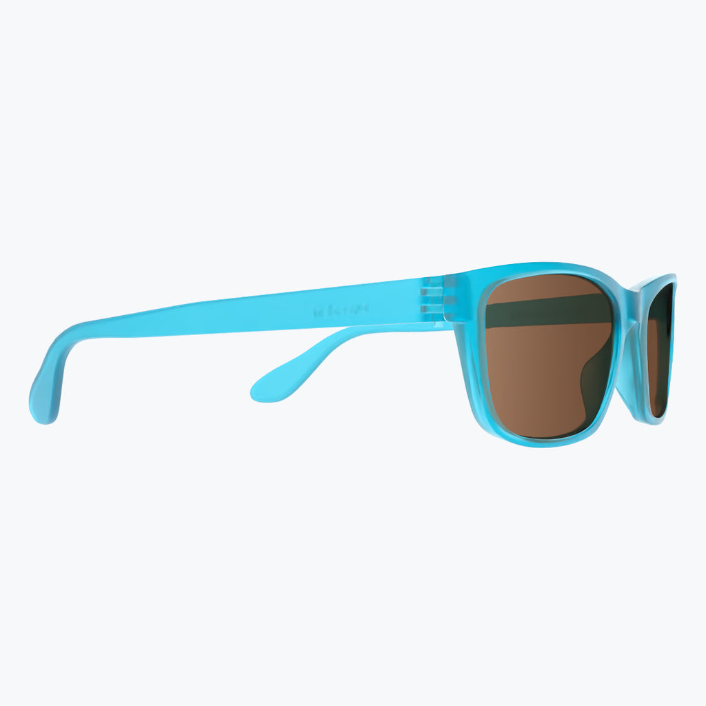 Azure Blue Sunglasses With Brown Tint
