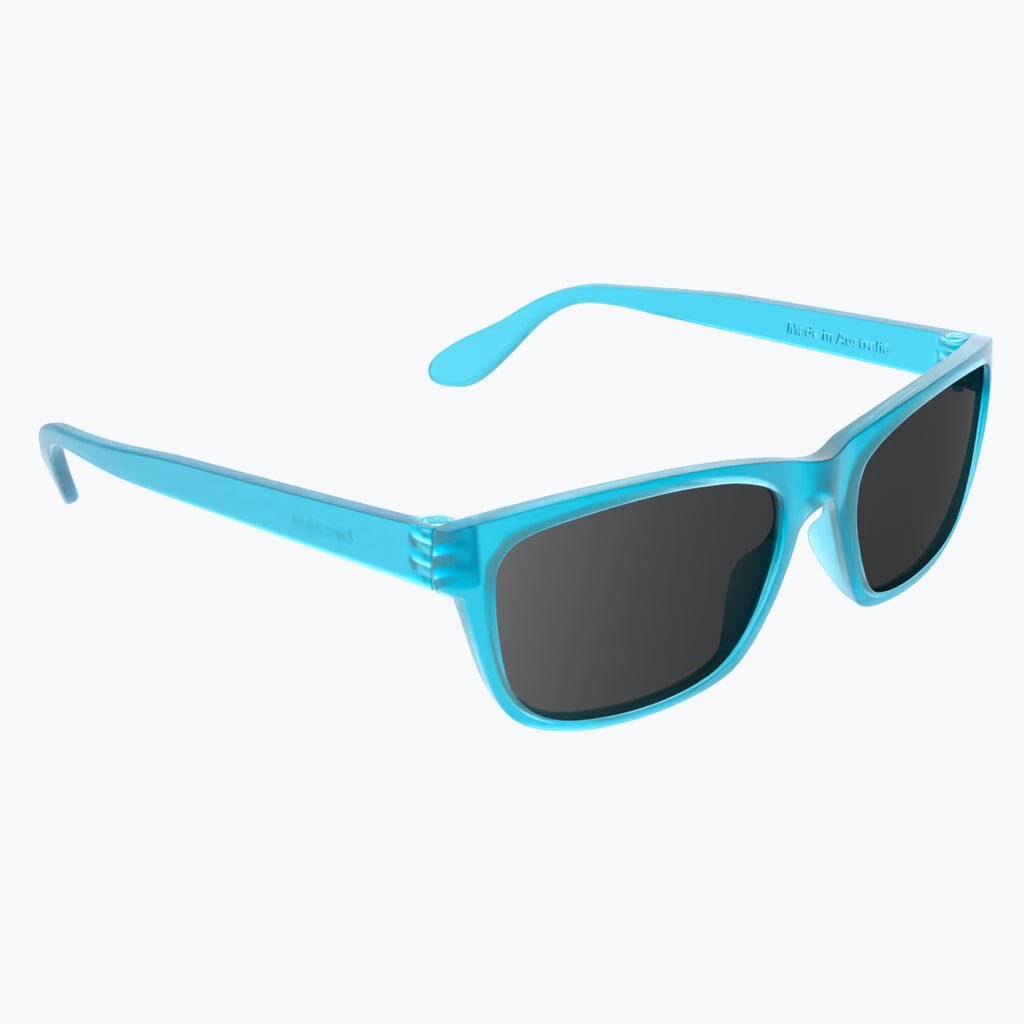Azure Blue Sunglasses With Grey Tint