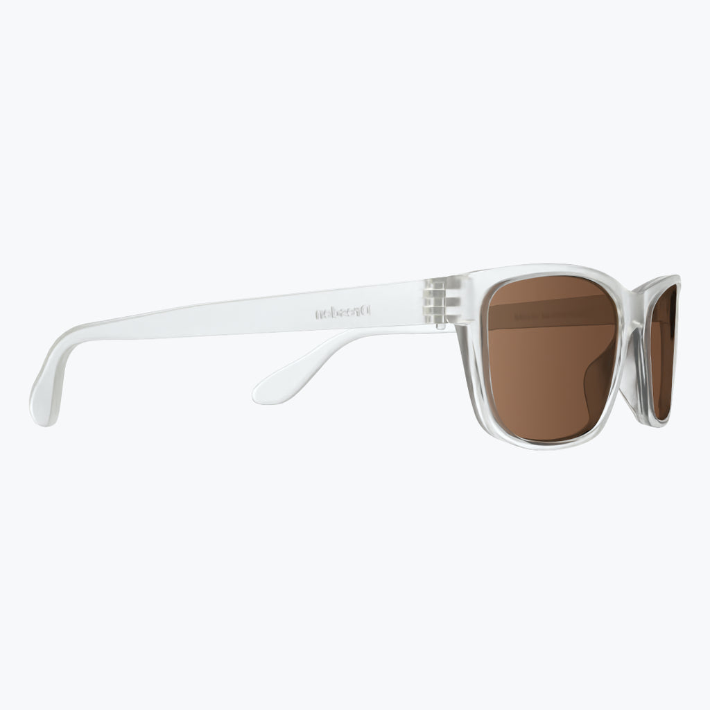 Clear Frost Sunglasses With Brown Tint