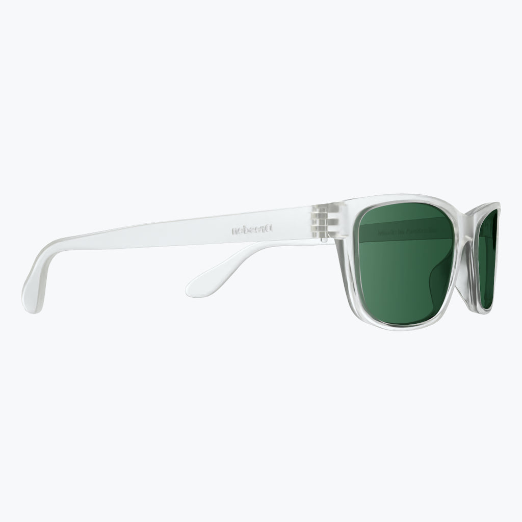 Clear Frost Sunglasses With Green Tint
