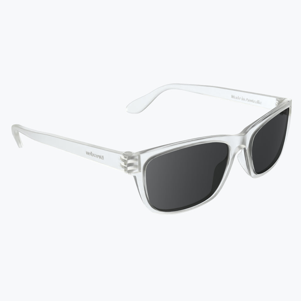 Clear Frost Sunglasses With Grey Tint