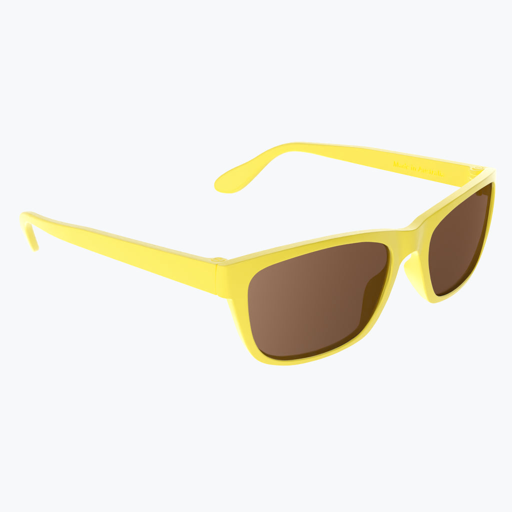 Daffodil Yellow Sunglasses With Brown Tint