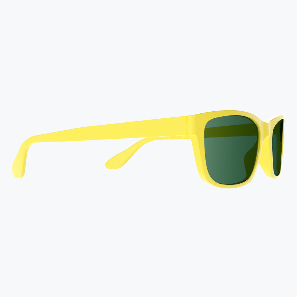 Daffodil Yellow Sunglasses With Green Tint