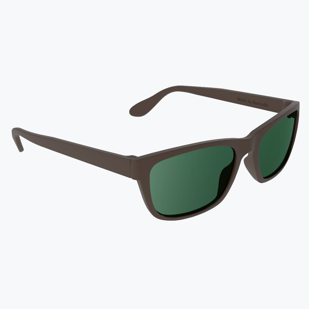 Dark Chocolate Sunglasses With Green Tint