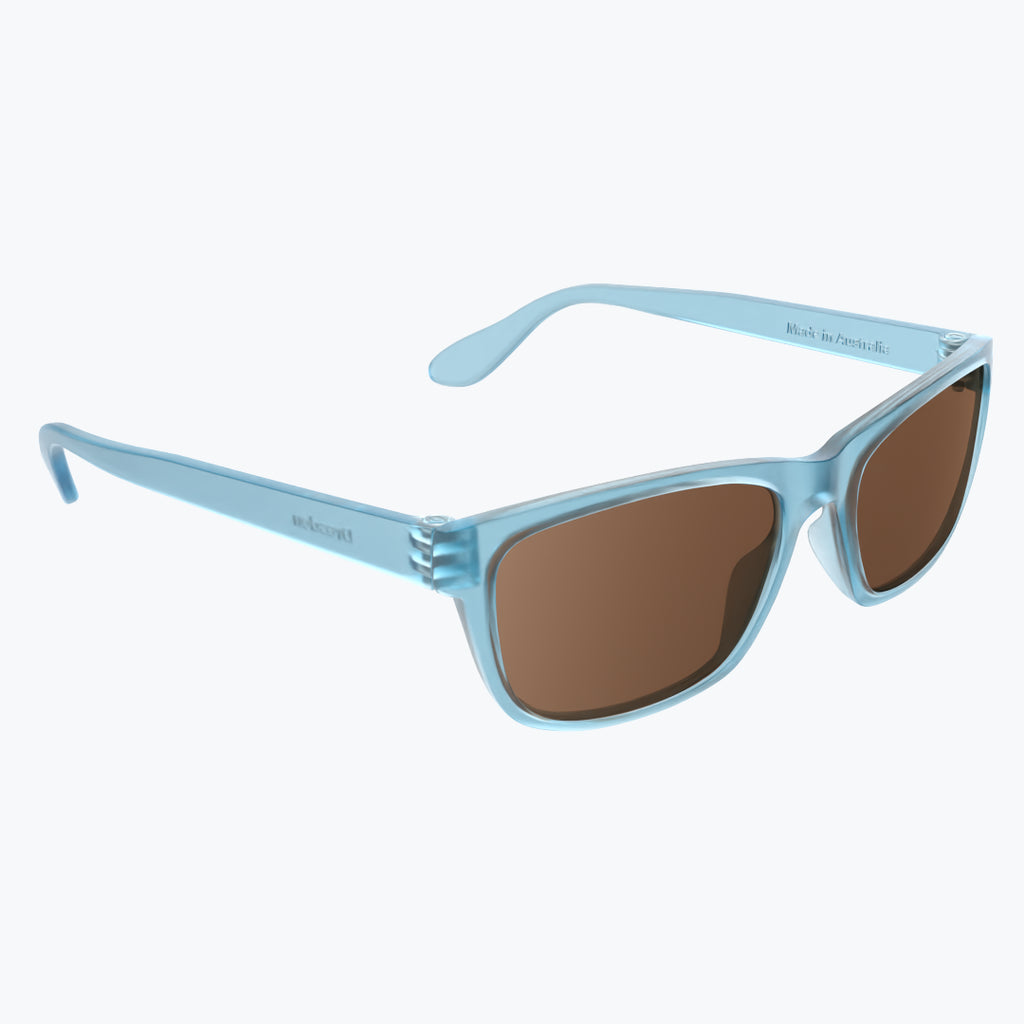 Denim Blue Sunglasses With Brown Tint