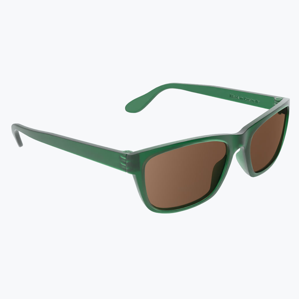 Forest Green Sunglasses With Brown Tint