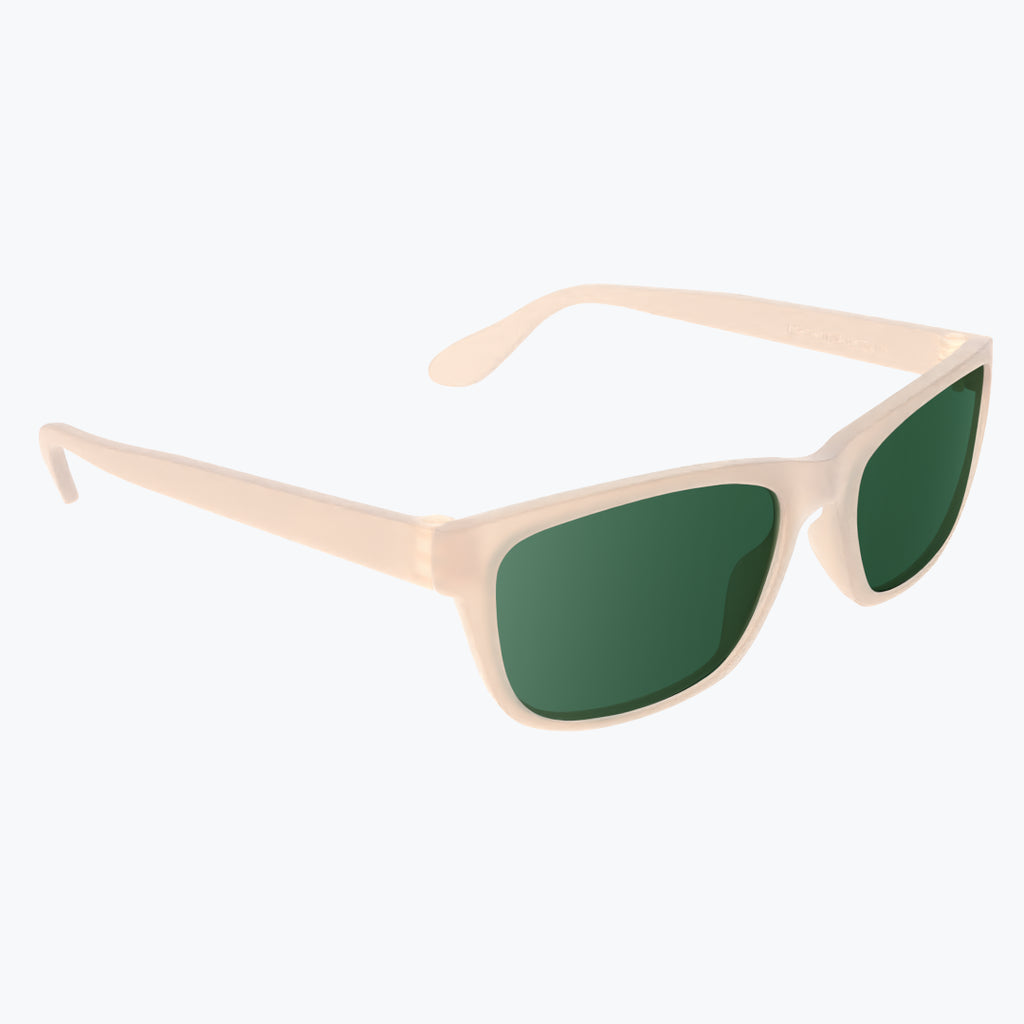 Oat Milk Sunglasses With Green Tint