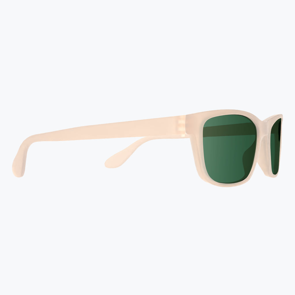 Oat Milk Sunglasses With Green Tint