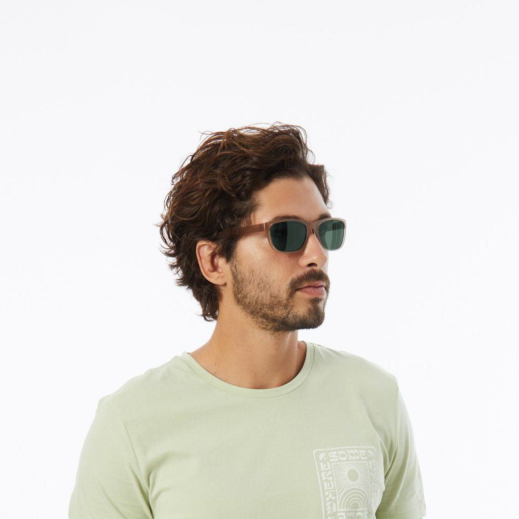 Sepia Brown Sunglasses With Green Tint