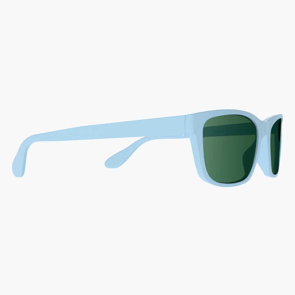 Sky Blue Sunglasses With Green Tint