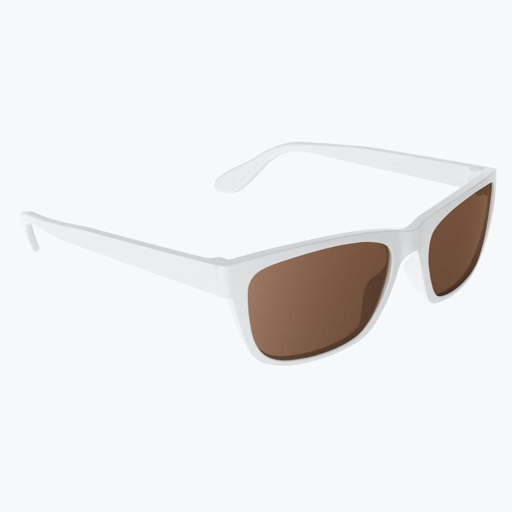White Sunglasses With Brown Tint