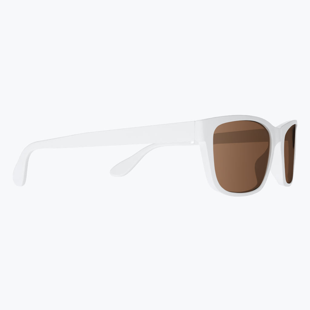 White Sunglasses With Brown Tint